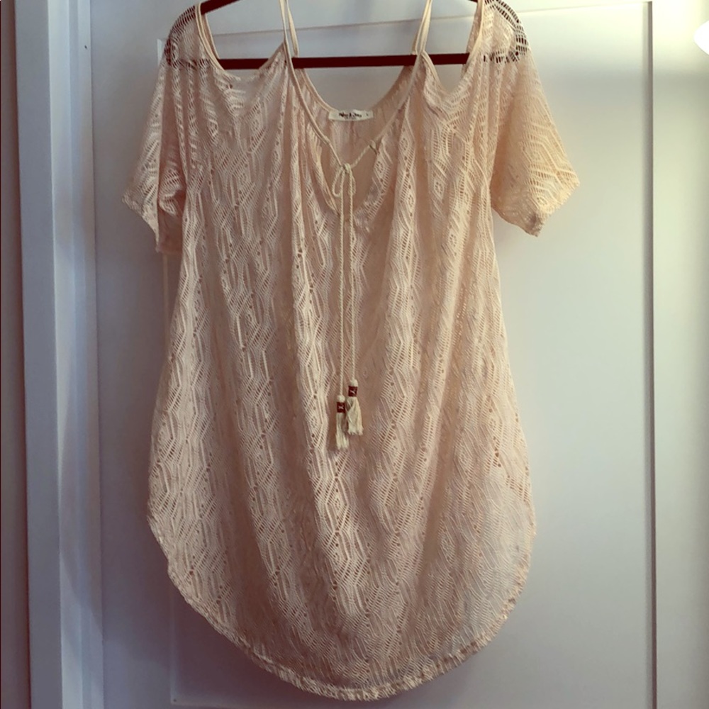 Mickey and Joey Sz L cream beach coverup